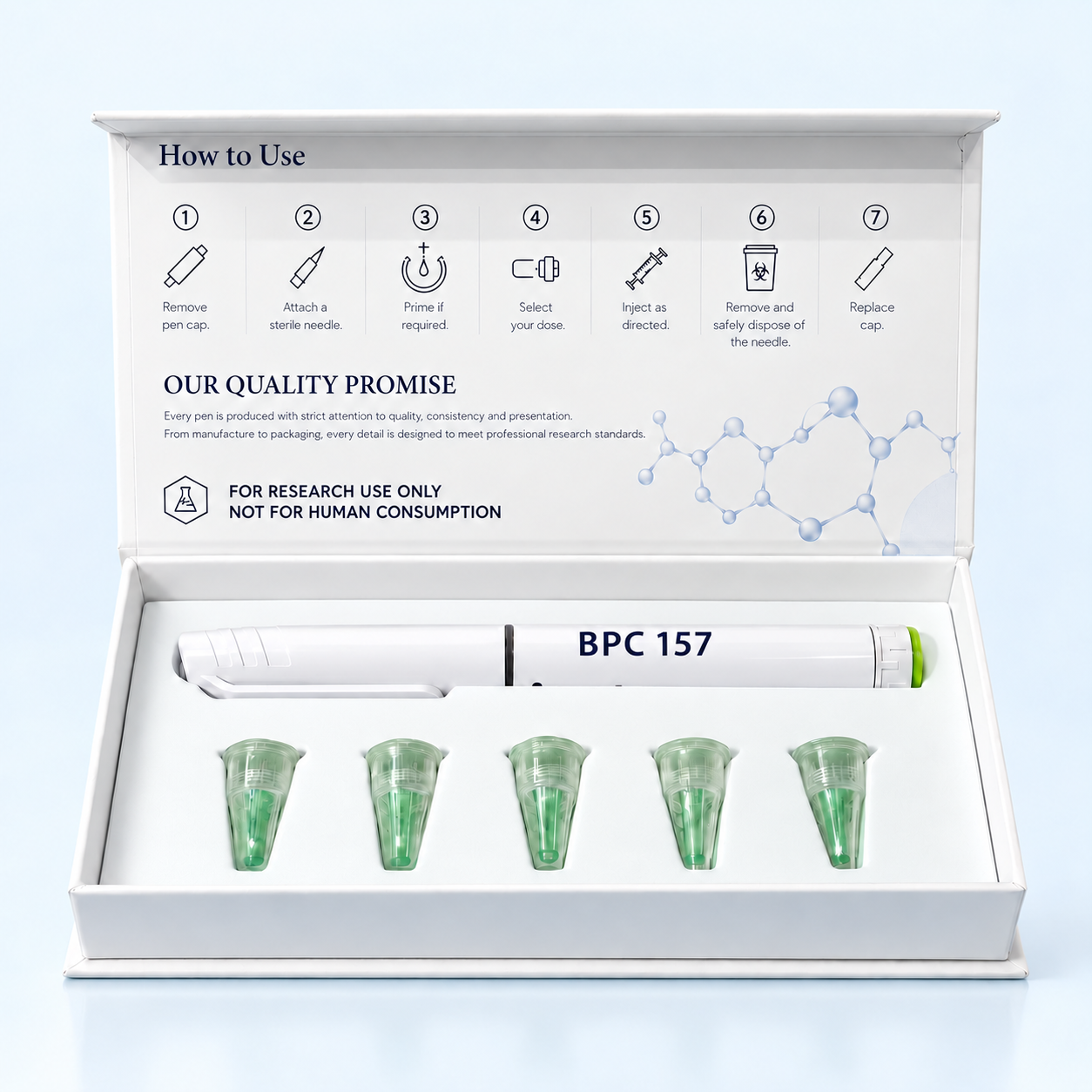 BPC-157 (Body Protection Compound-157) 20 mg — The Peptide Co. pen presentation box